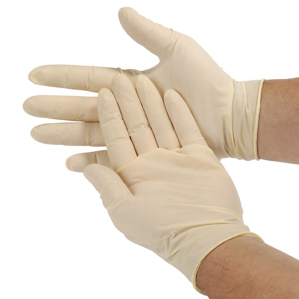 Safety Zone Disposable Gloves, 5 mil Palm, Latex, Powder-Free, L, 100 PK, White GRPR-LG-1-T - main